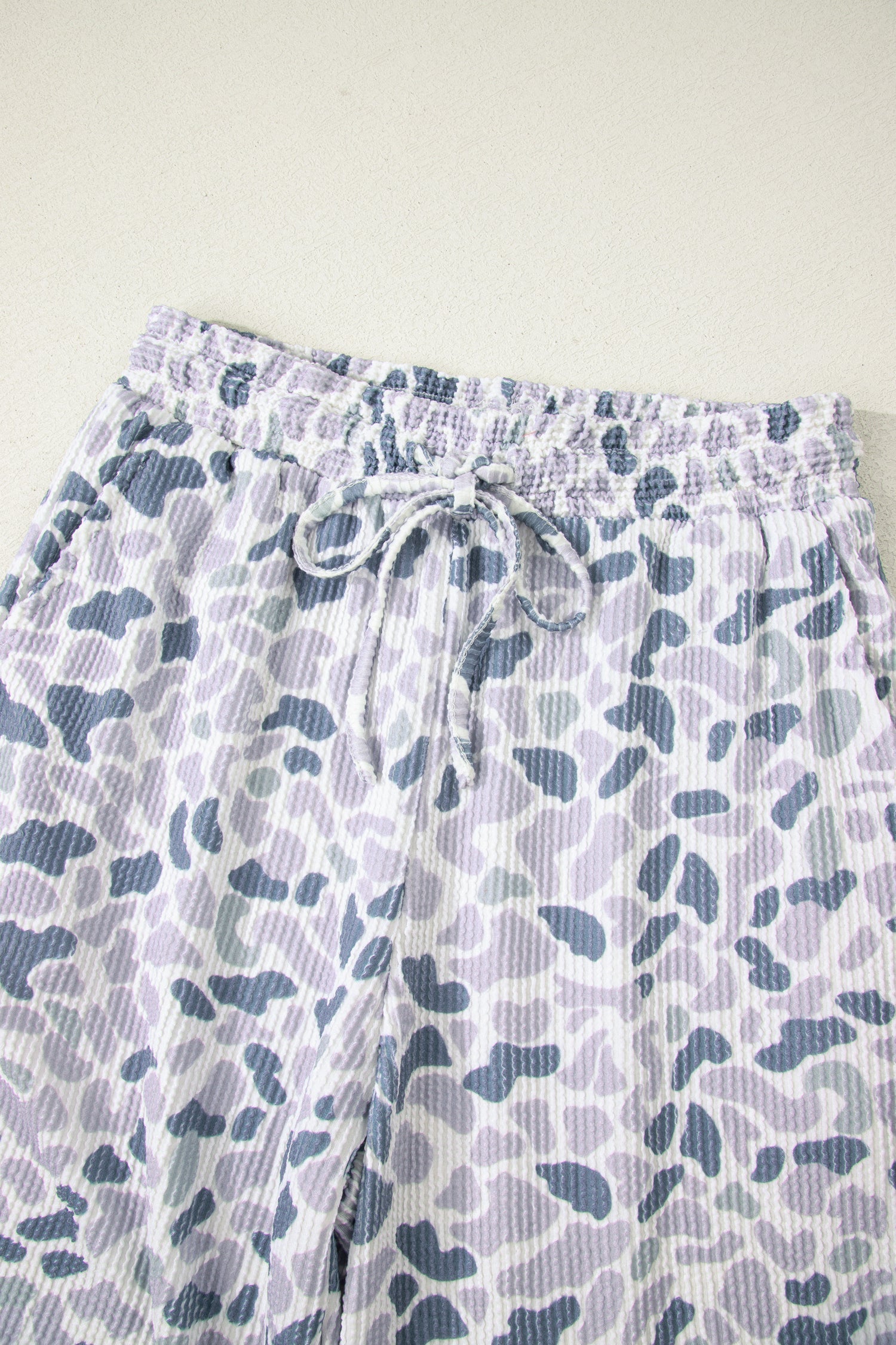Camo Corded Knit Tee & Drawstring Pants Set