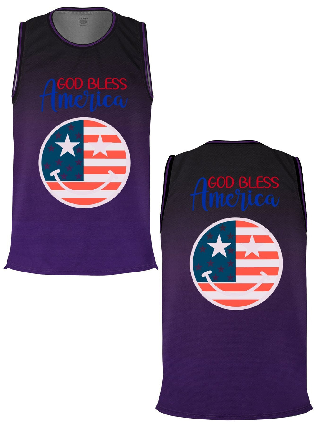 God Bless America Adult Purple Basketball Jersey | Ships From USA