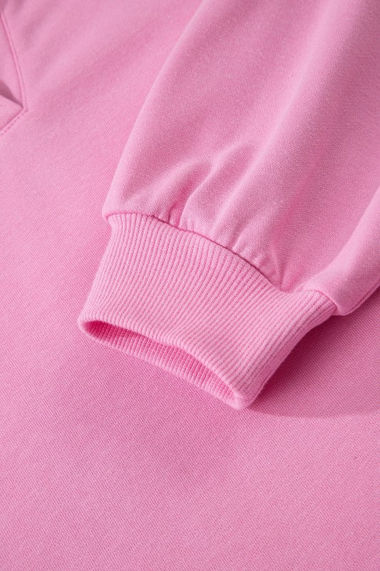 Solid V-Neck Pullover and Drawstring Sweatpants Se