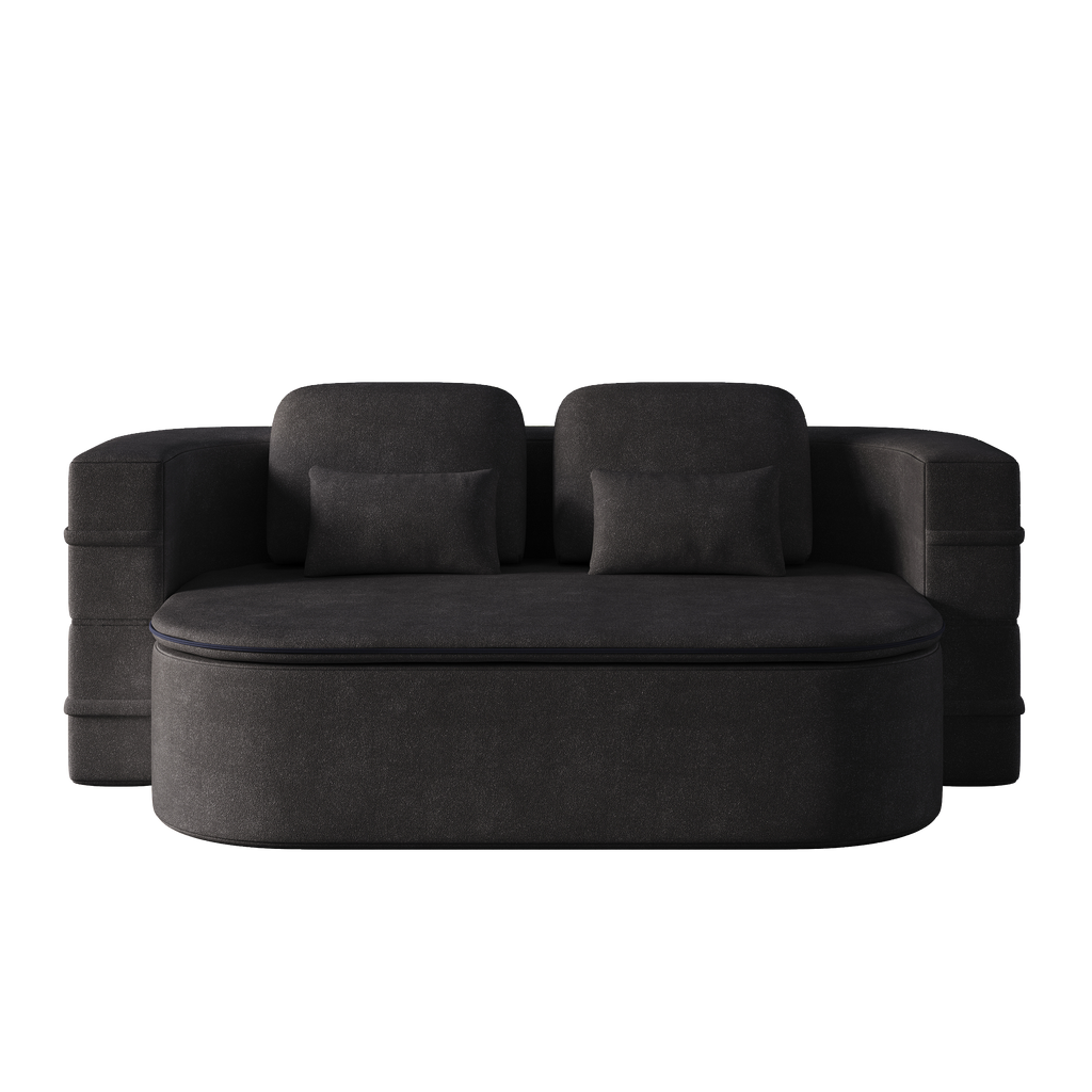 75''2-in-1 Foldable Sofa,Convertible Sleeper Foam Sofa Bed with Multi Functional Blanket, Chenille Floor folding sofa bed,  Floor Sofa Lounge Sofa for Living Room Bedroom Lounge Studio