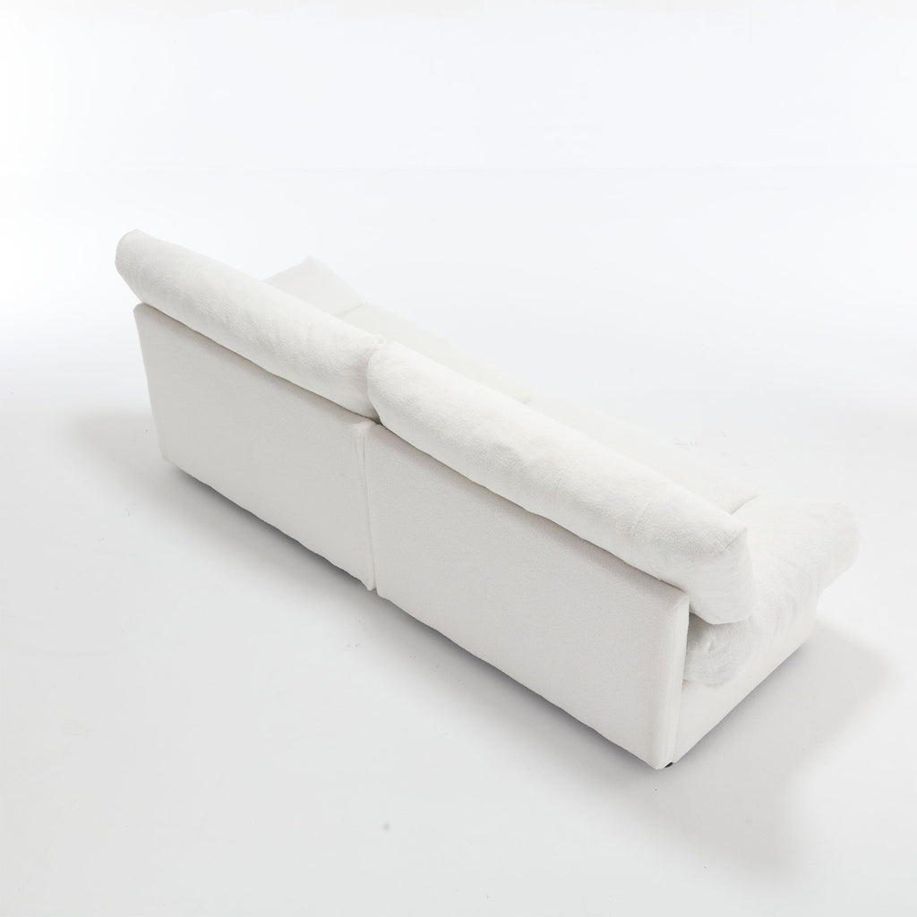 [VIDEO provided][New] Cloud Style Sofa, Teddy Velvet Fabric, Comfy Padded Cloud Couch for Living Room, Apartment