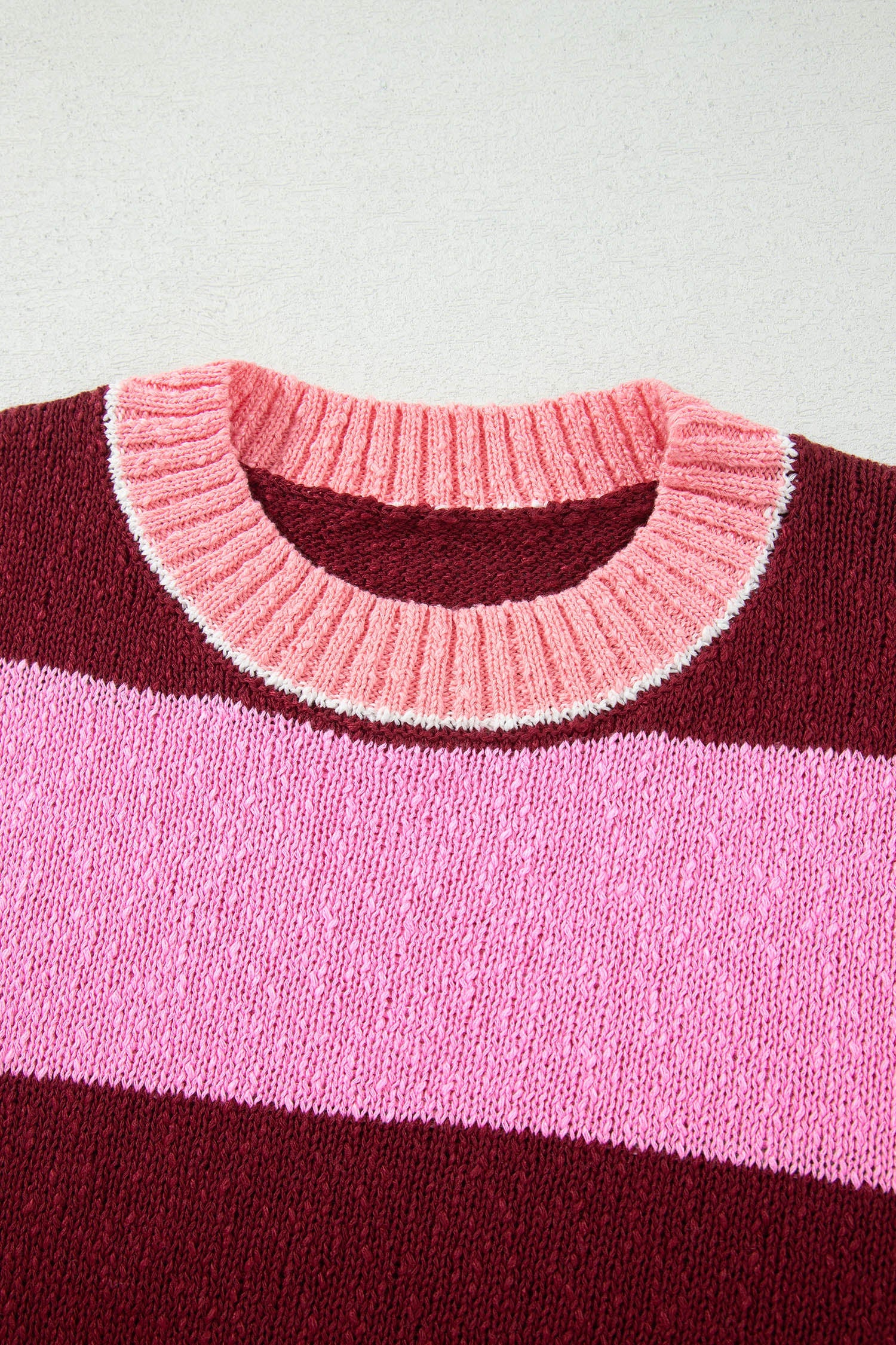 Stripe Drop Shoulder Long Sleeve Knit Sweater