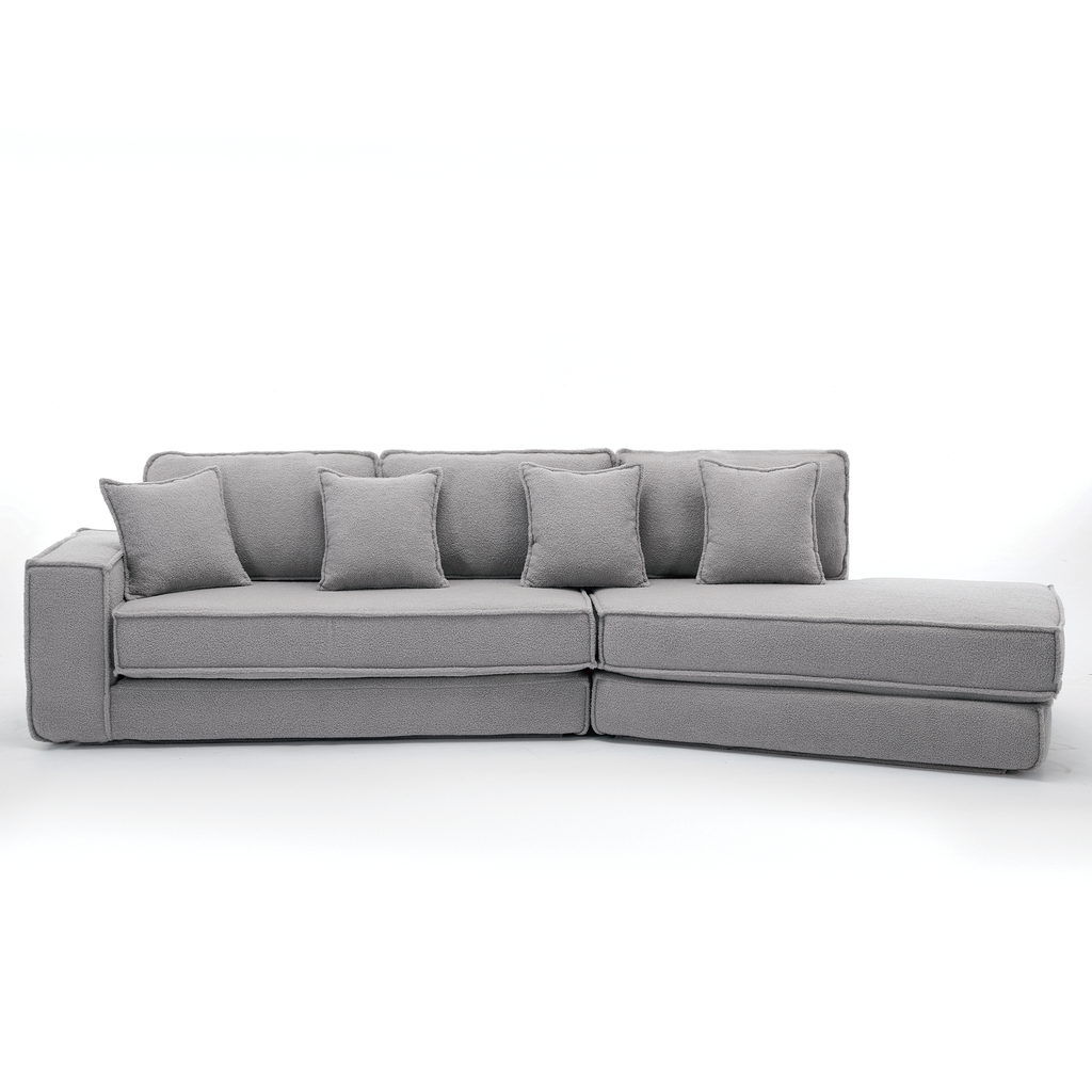 [NEW ARRIVED] [VIDEO PROVIDED]  Folding Convertible Out Sleeper Sofa Bed,2-in-1,  Combination Convertible Sofa,3 seat, Upholstered,Fold Out Floor Gaming Sofa Bed , Lamb Velvet Fabric,Living Room, Gray