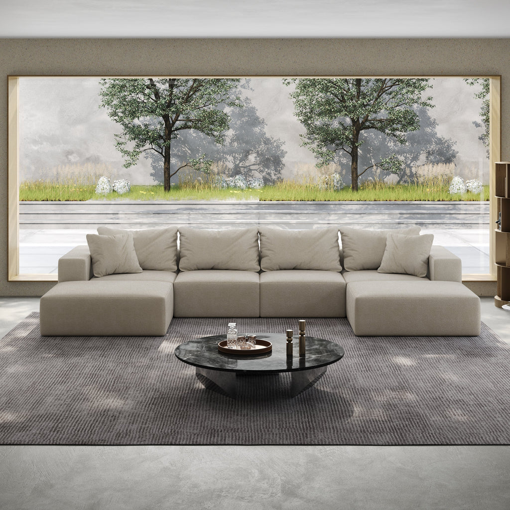 Oversized sponge cloud sofa,Modern Upholstered Sectional Sofa Couch Set,Modular 162' L Shaped Sectional Living Room Sofa Set With 6 Pillows,Free Combination Sofa Couch for Living Room,Bedroom