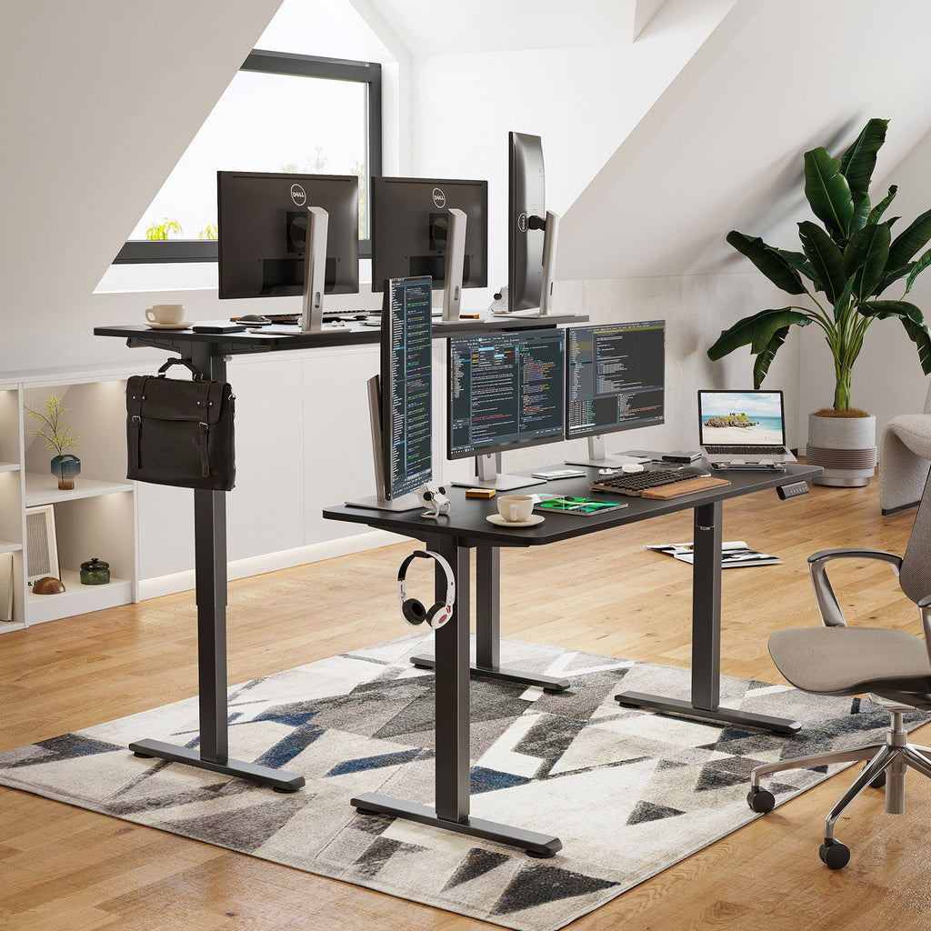 STARY Electric Standing Desk Adjustable Height Sit Stand Home Office Desk with Splice Board
