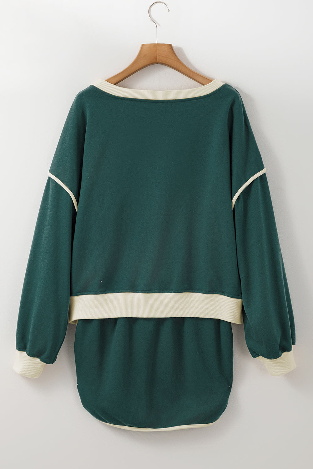 Colorblock Long Sleeve Top and Skort Set