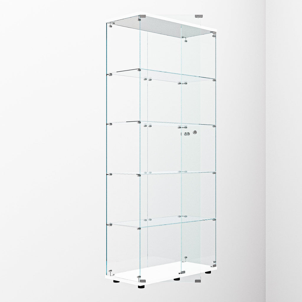 Tempered glass display cabinet,liquorcabinet,storagecabinet,filecabinet,with paipai lights,with locks,bottom equipped with adjustable feet,suitable for uneven,living room bedroom,corridor,office,white