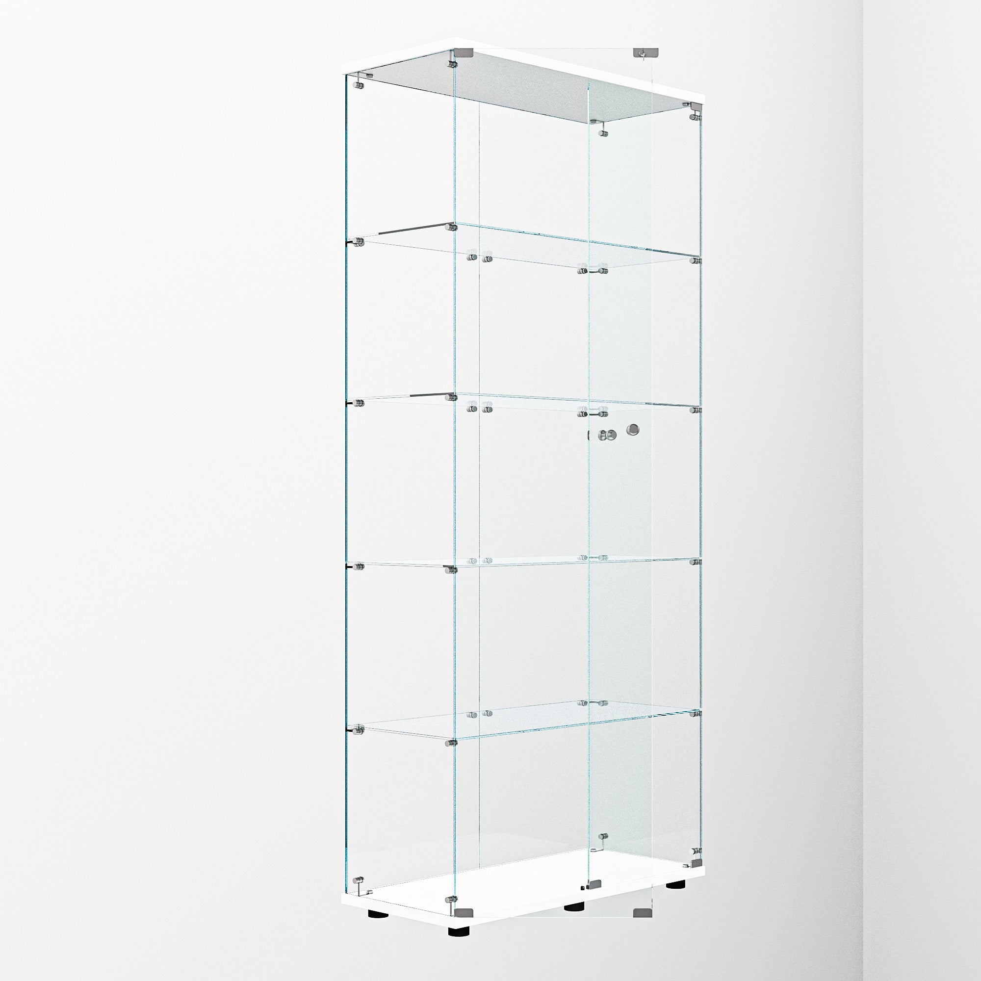 Tempered glass display cabinet,liquorcabinet,storagecabinet,filecabinet,with paipai lights,with locks,bottom equipped with adjustable feet,suitable for uneven,living room bedroom,corridor,office,white