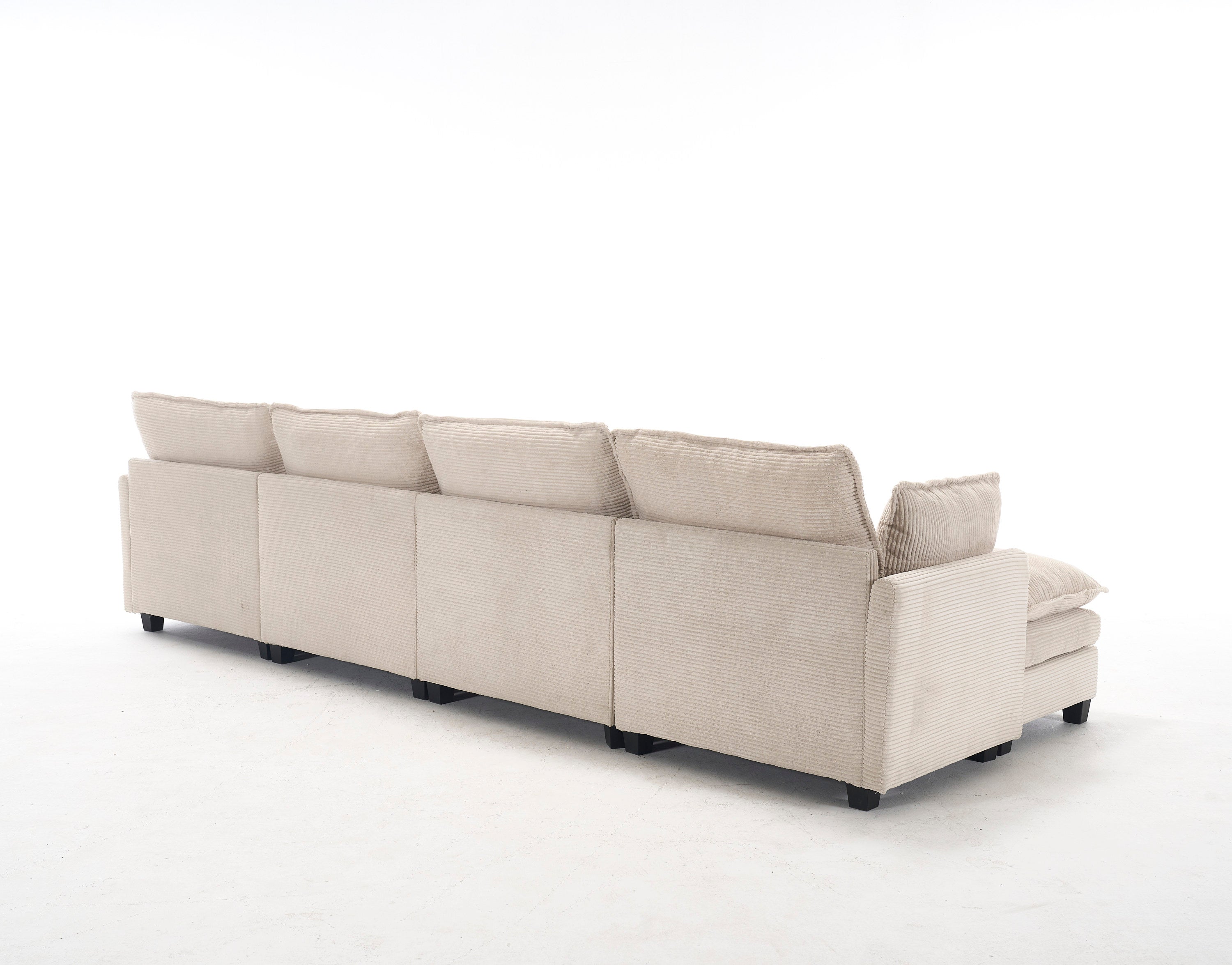 [VIDEO provided][New]Oversized Modular Sofa ,  Velvet Large U-Shaped Couch Comfy Upholstered 4-Seat Sofa with 2 Ottoman,2 Lumbar Pillow, Deep Seat Couch for Living Room