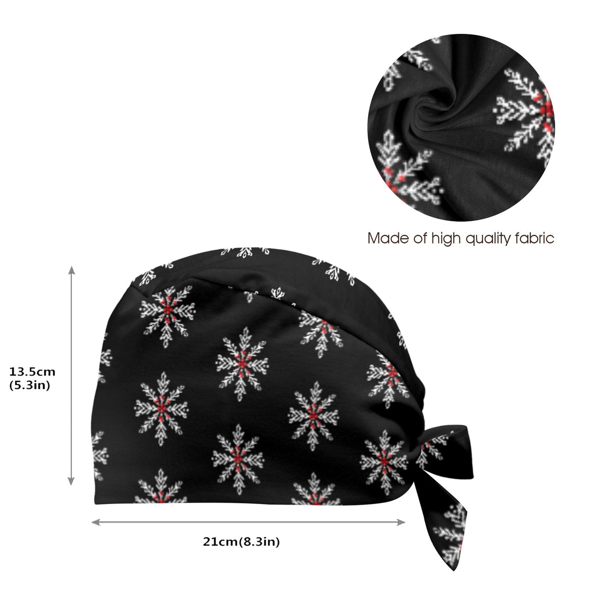Snowflakes with Mistletoe Medical Scrub Cap (Made in USA)