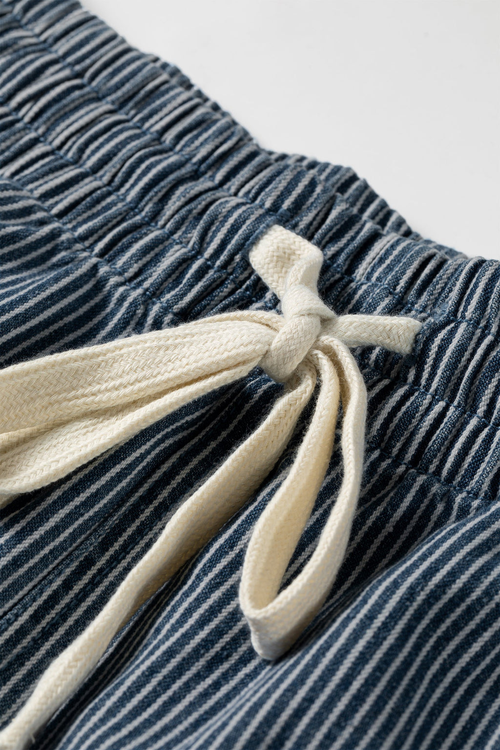 Plus Size Stripe Denim Contrast Drawstring Shorts