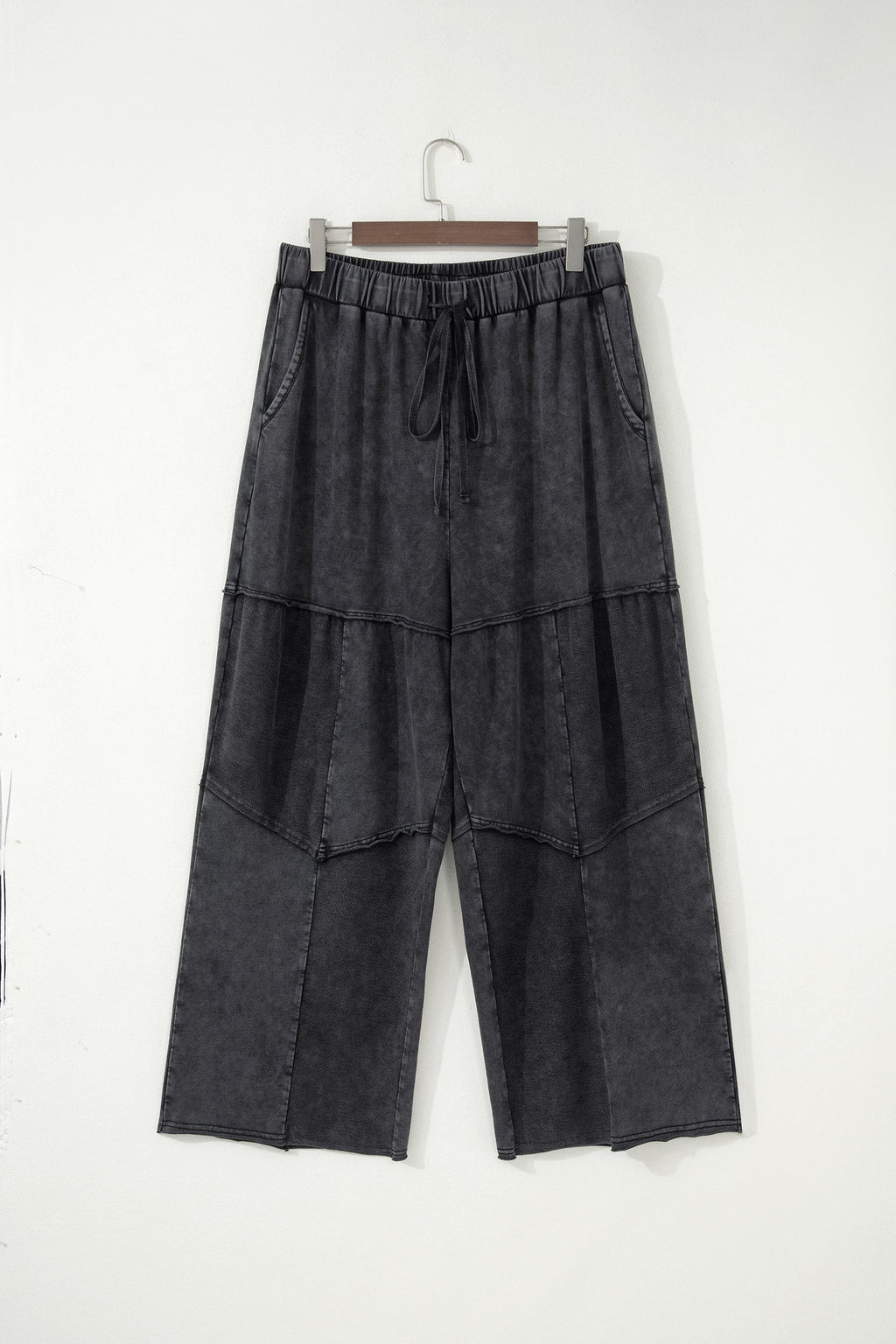 Plus Size Mineral Wash Exposed Seam Drawstring Pants