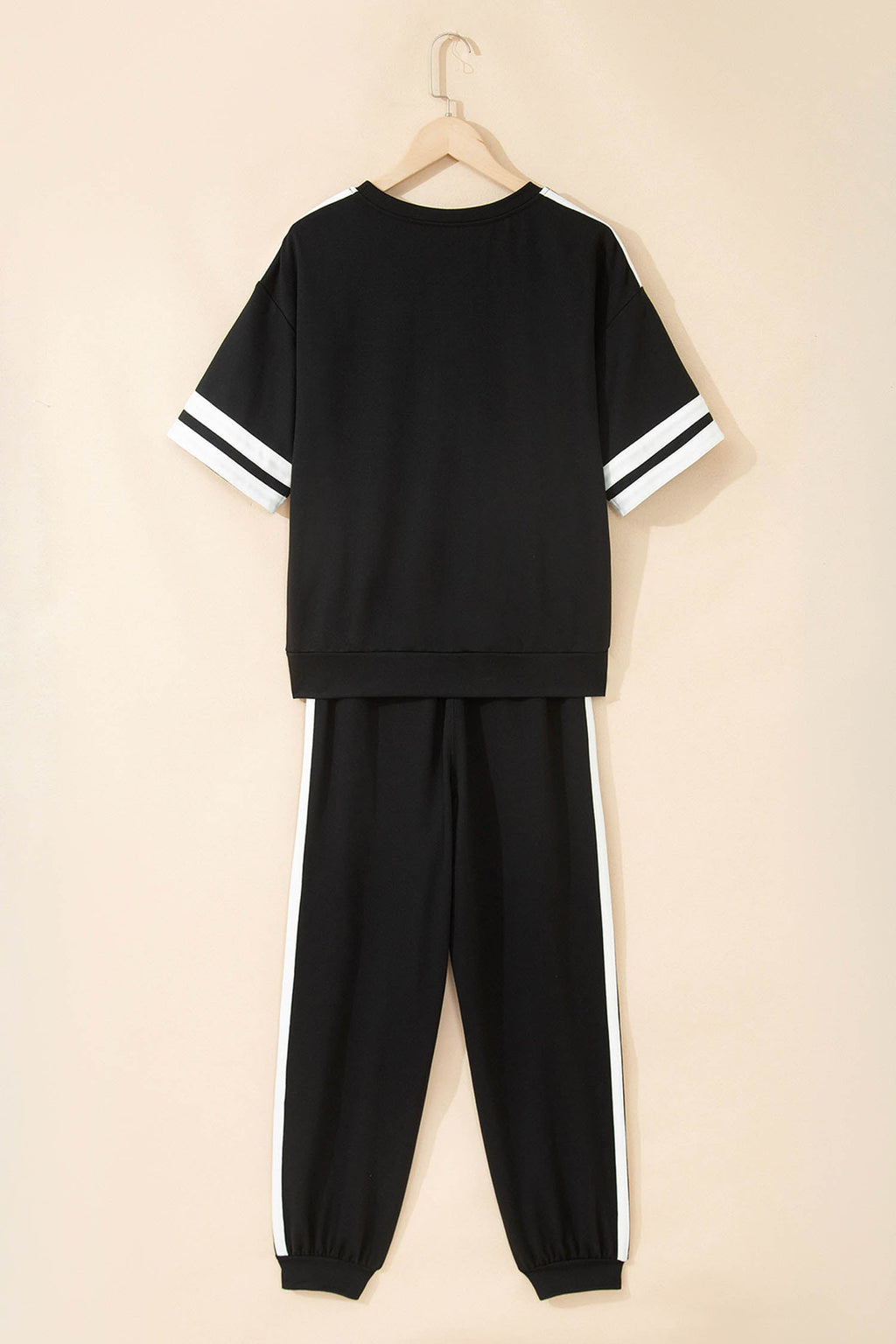 Varsity Stripe Loose Tee & Jogger Pant Set