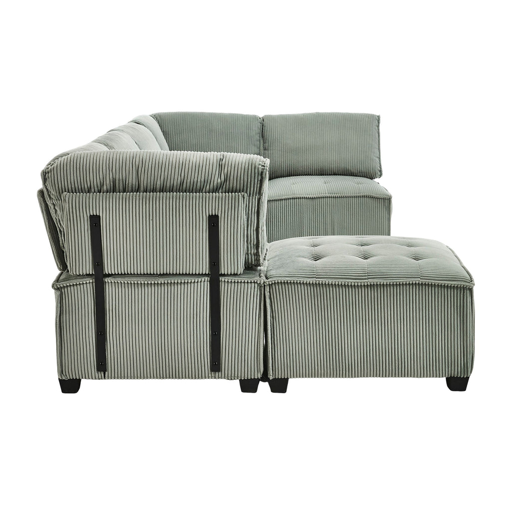 UNITED WE WIN Modular Sectional Sofa U Shaped Modular Couch with Reversible Chaise Modular Sofa Sectional Couch,6- Seat Convertible Sofa,Fit for Living Room
