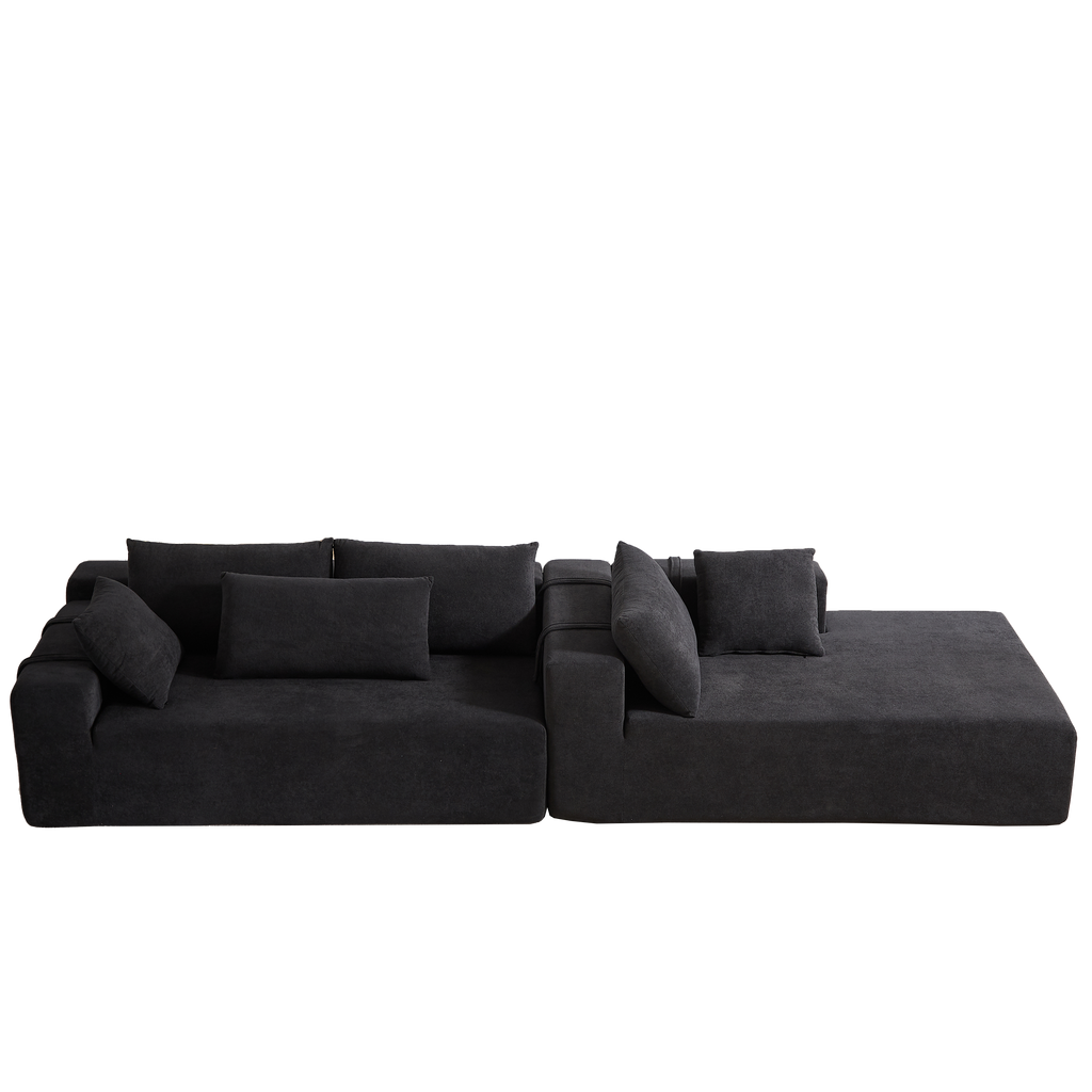 Modern Chenille Upholstered Sectional Sofa Couch Set,Modular 108' L Shaped Sectional Living Room Sofa Set With 6 Pillows,Free Combination Sofa Couch for Living Room,Bedroom(Right Chaise)W834P240010