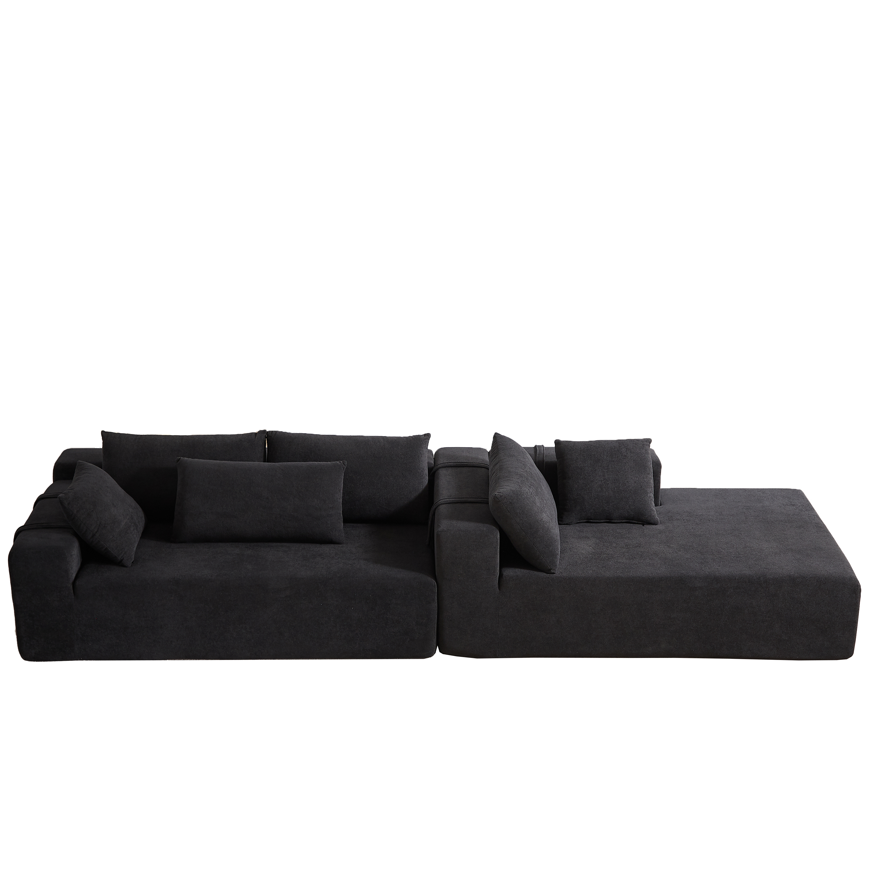Modern Chenille Upholstered Sectional Sofa Couch Set,Modular 108' L Shaped Sectional Living Room Sofa Set With 6 Pillows,Free Combination Sofa Couch for Living Room,Bedroom(Right Chaise)W834P240010