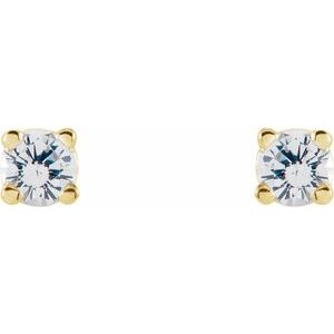 14K Yellow Gold 4 mm Stuller Lab-Grown Moissanite Earrings – image 2