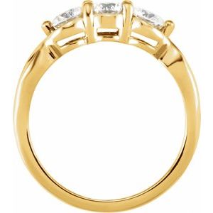 14K Yellow Gold 1 CTW Natural Diamond Three-Stone Ring