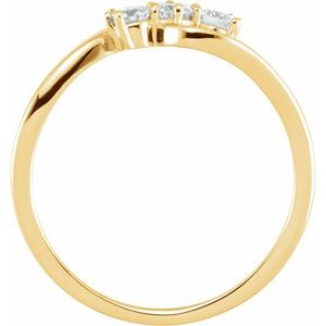 14K Yellow Gold 1/2 CTW Lab-Grown Diamond Three-Stone Ring