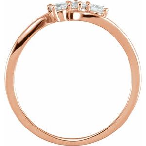 14K Rose Gold 1/4 CTW Natural Diamond Three-Stone Ring