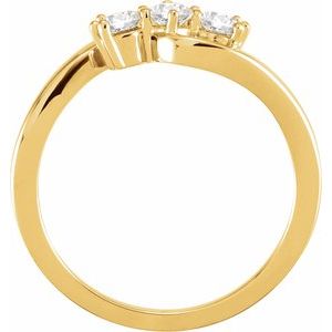 14K Yellow Gold 1/3 CTW Lab-Grown Diamond Three-Stone Ring