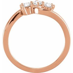 14K Rose Gold 1/3 CTW Lab-Grown Diamond Three-Stone Ring