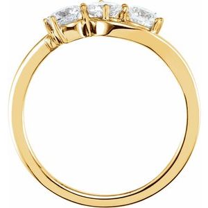 14K Yellow Gold 3/4 CTW Lab-Grown Diamond Three-Stone Ring