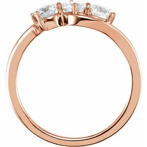 14K Rose Gold 3/4 CTW Lab-Grown Diamond Three-Stone Ring