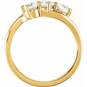 14K Yellow Gold 1 CTW Lab-Grown Diamond Three-Stone Ring