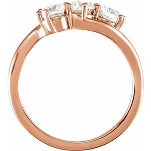 14K Rose Gold 9/10 CTW Natural Diamond Three-Stone Ring