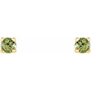 14K Yellow Gold 2.5 mm Natural Peridot Earrings – image 2