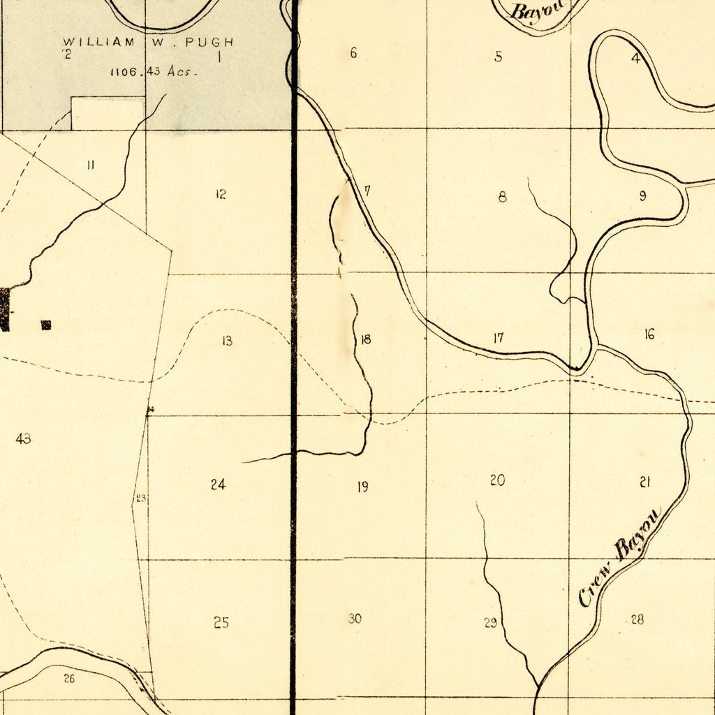 Vintage Map of Caldwell Parish, Louisiana 1860