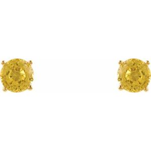 14K Yellow Gold 5 mm Natural Yellow Sapphire Earrings – image 2