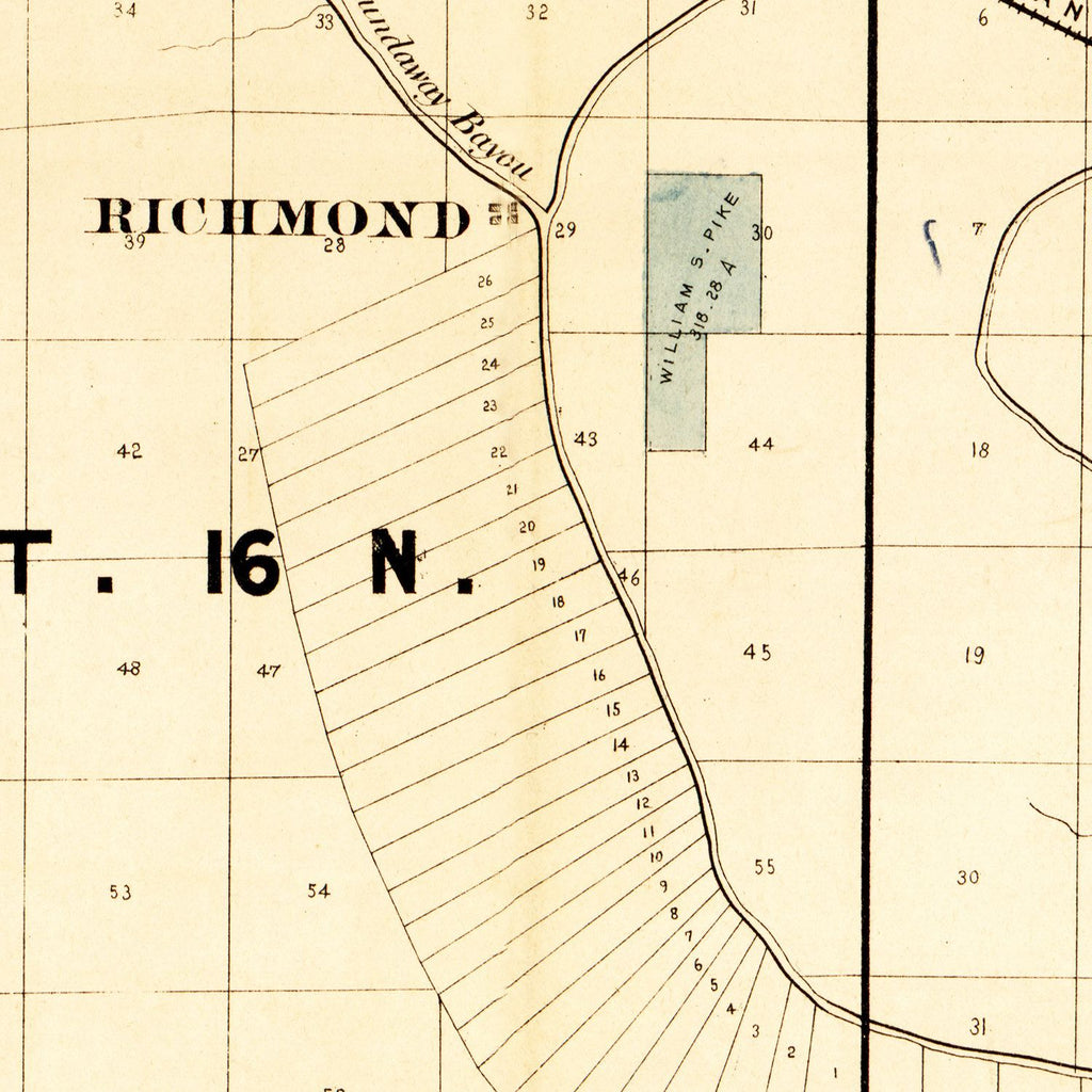 Vintage Map of Madison Parish, Louisiana 1860