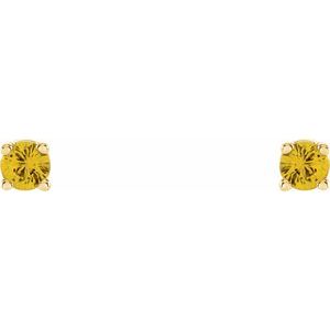 14K Yellow Gold 2.5 mm Natural Yellow Sapphire Earrings – image 2