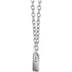 14K White Gold 1/2 CTW Natural Diamond Baguette Bar 18" Necklace