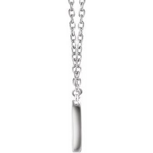 14K White Gold 3/8 CTW Natural Diamond Rectangle 16-18" Necklace