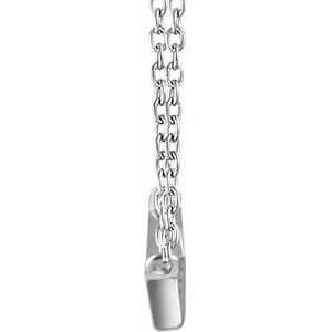 14K White Gold 1/4 CTW Natural Diamond Baguette Bar 18" Necklace
