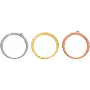 14K White/Yellow/Rose Gold 3/8 CTW Natural Diamond Stackable Rings - Set of 3