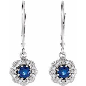 14K White Gold 4.1 mm Round 1/10 CTW Natural Diamond Semi-Set Earrings – image 2