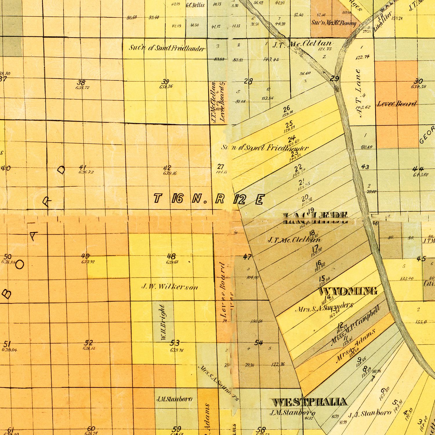 Vintage Map of Madison Parish, Louisiana 1891