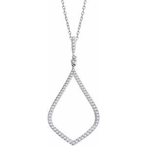 14K White Gold 1/4 CTW Natural Diamond 18" Necklace