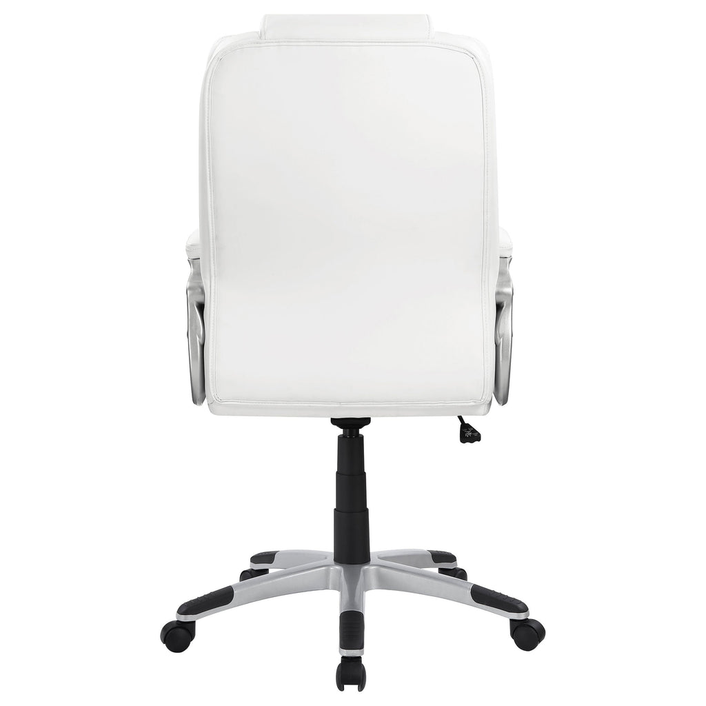 Kaffir White Upholstered Adjustable Home Office Desk Chair