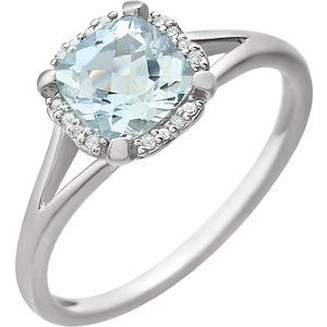Halo-Style Birthstone Ring