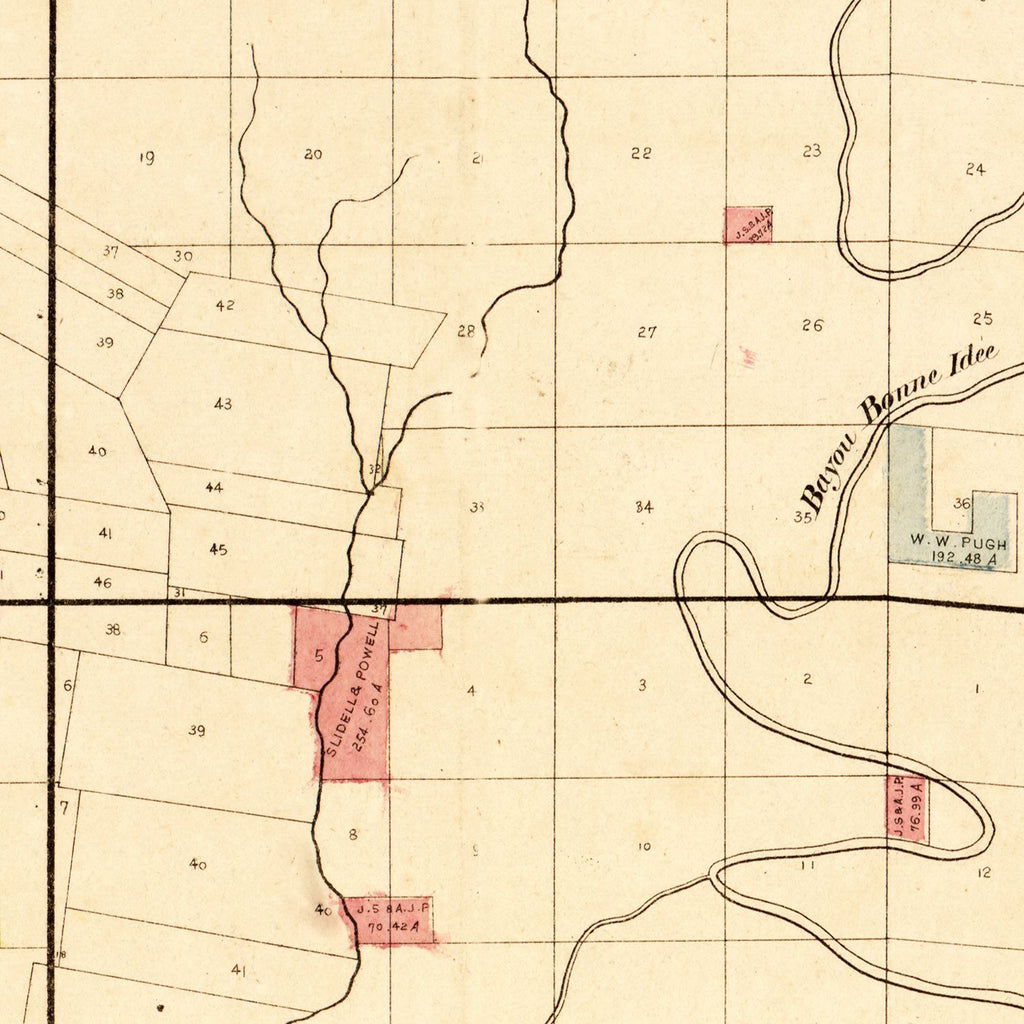 Vintage Map of Morehouse Parish, Louisiana 1860