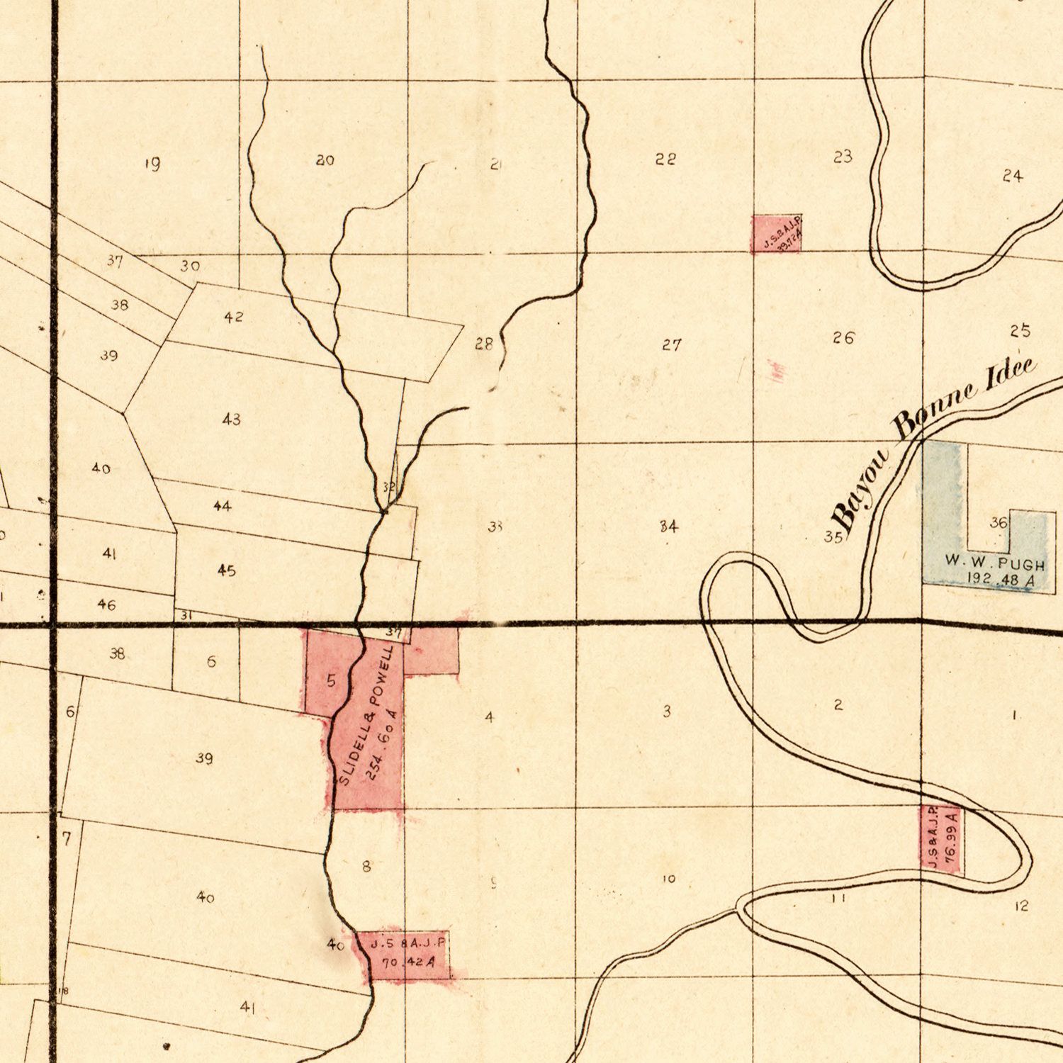 Vintage Map of Morehouse Parish, Louisiana 1860