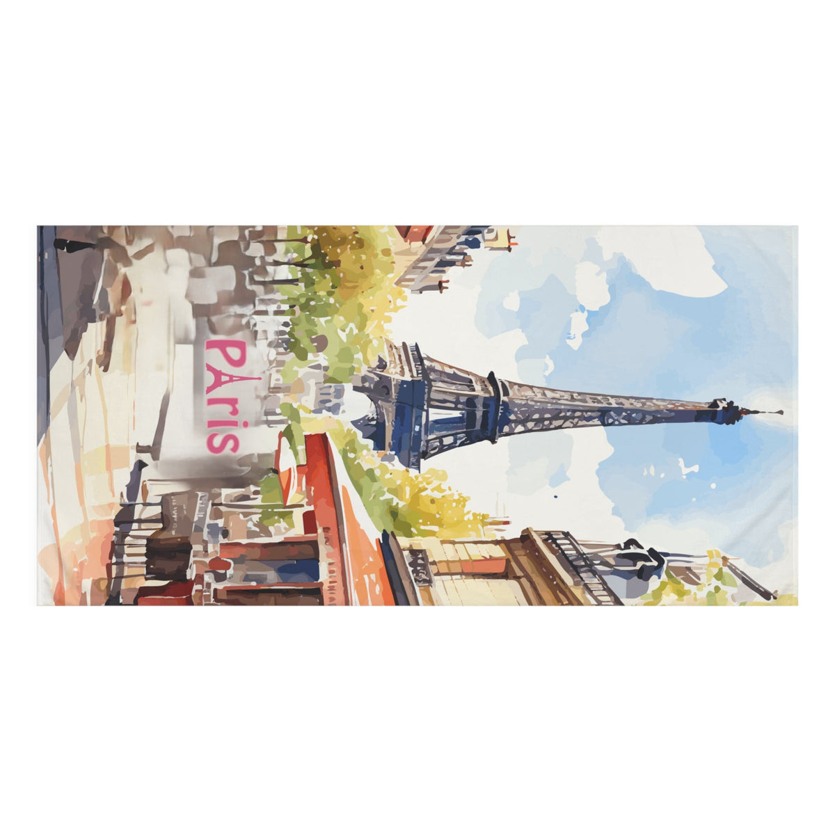 Elegant Parisian Mink-Cotton Bath Towel - Eiffel Tower Design