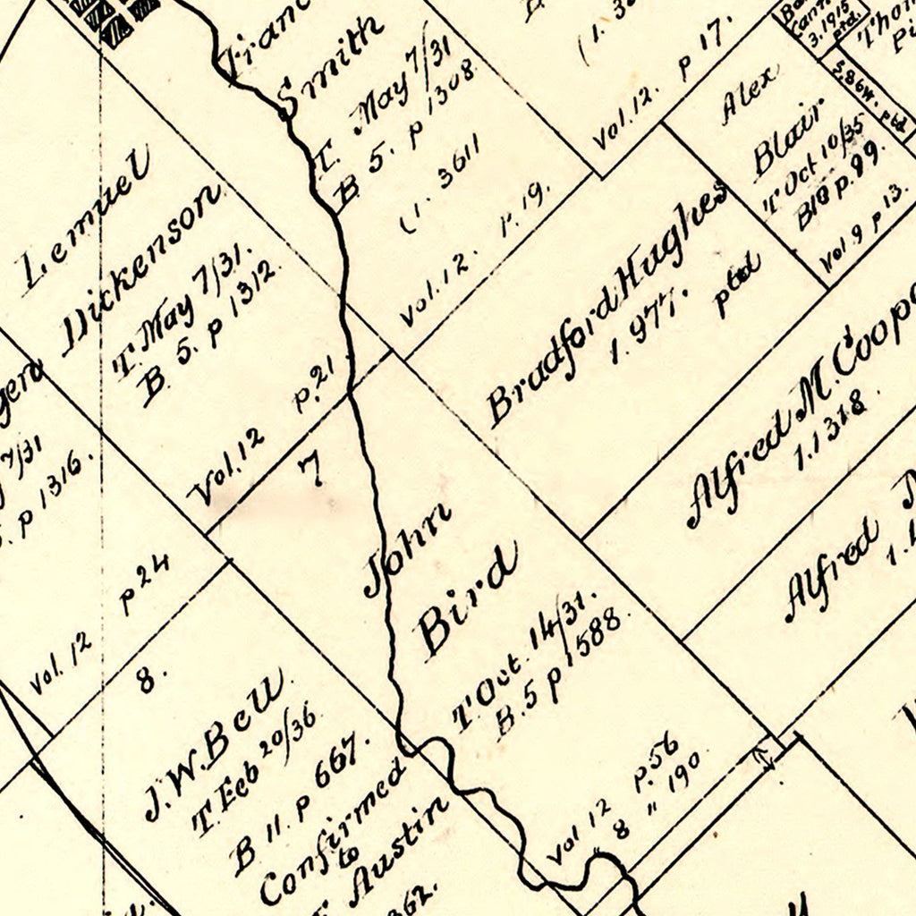Vintage Map of Burleson County, Texas 1879