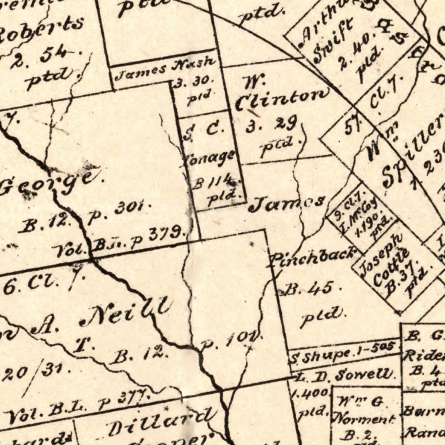 Vintage Map of Caldwell County, Texas 1880