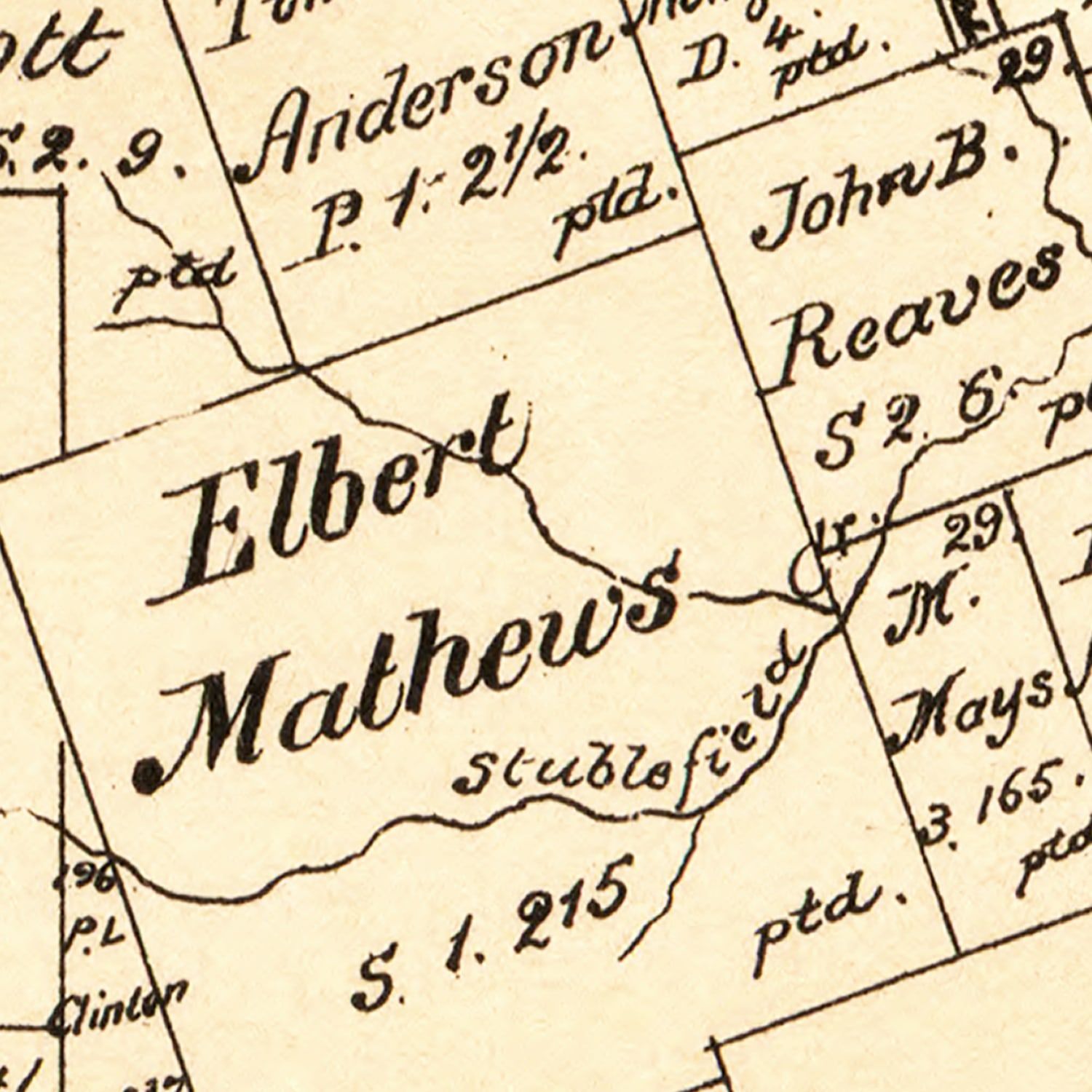 Vintage Map of Camp County, Texas 1879